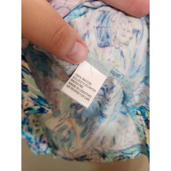 Palm Harbour Women's‎ Multicolor Tropical Print 3/4 Sleeve Tunic Top Size Medium - Picture 4 of 6